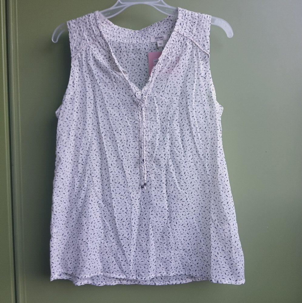 Dylan Sleeveless Tie-Front Printed Top